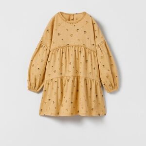 Zara Lace Trim Floral Textured Dress Size 4-5 Years 🌼